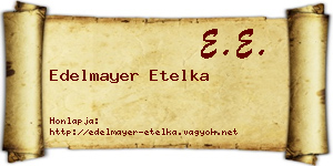 Edelmayer Etelka névjegykártya